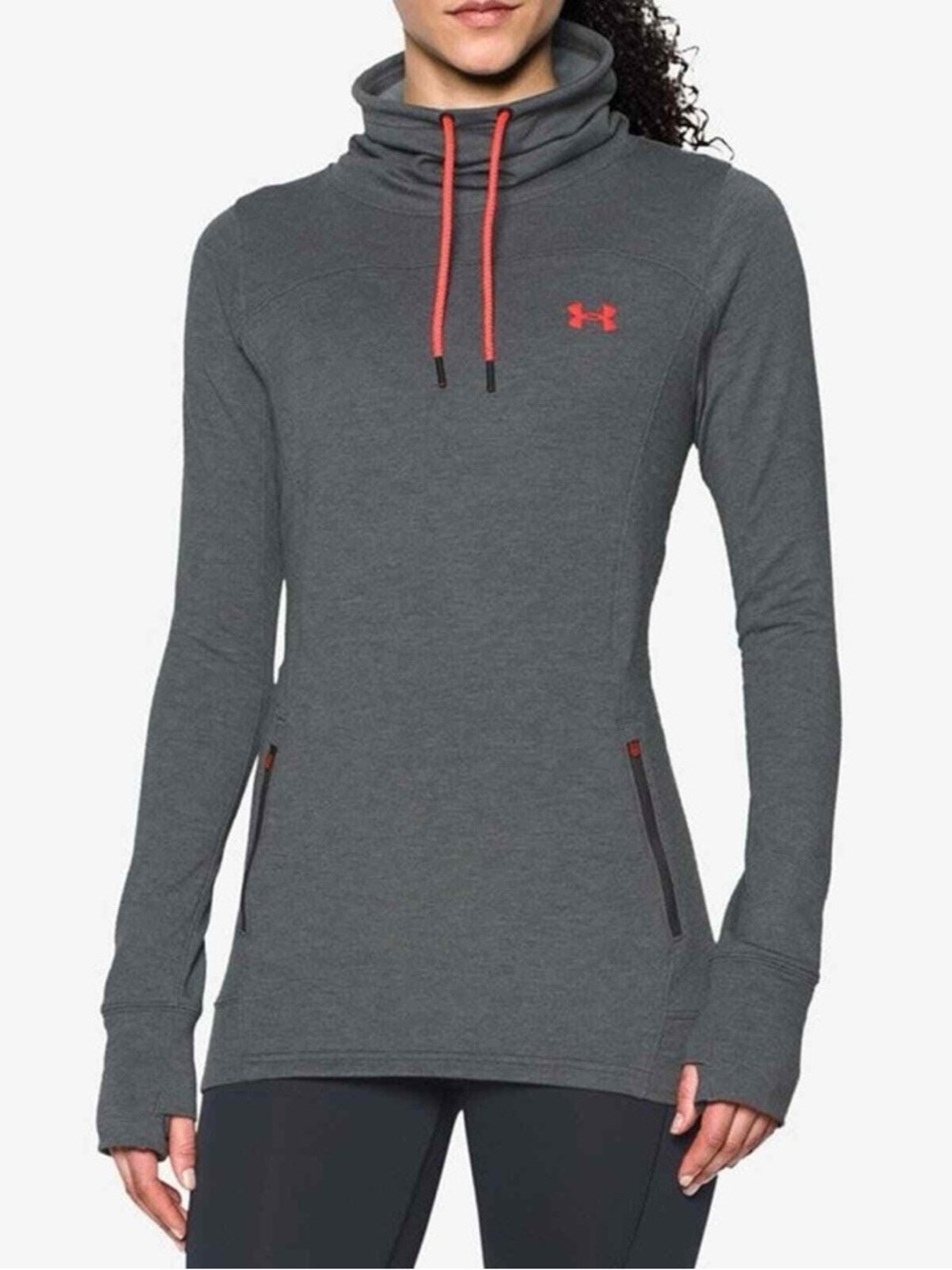 Under Armour Charcoal Pullover with Coral Logo